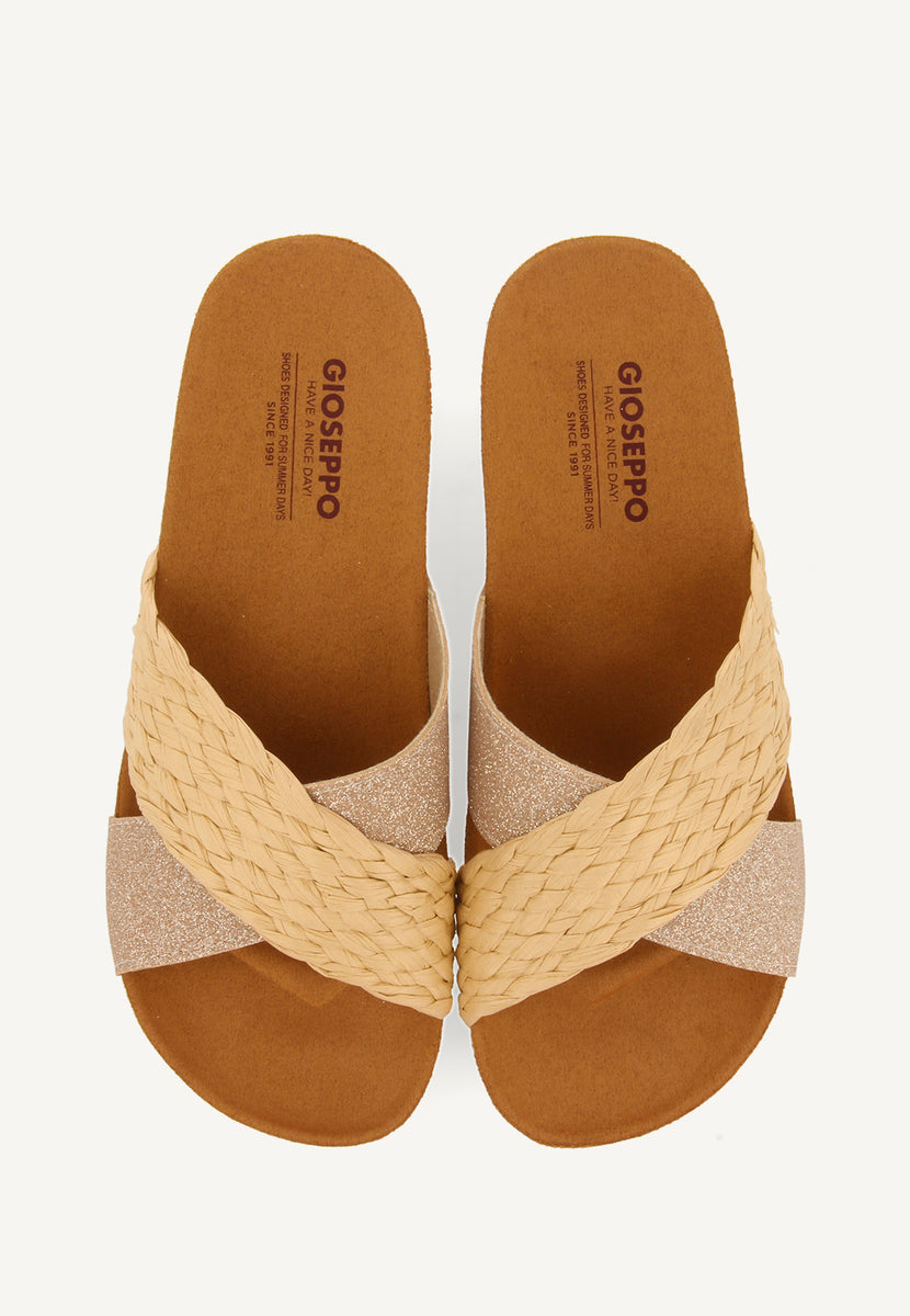 WEDGE SANDALS WITH NATURAL COLOR STRAPS FOR WOMEN GOULDS