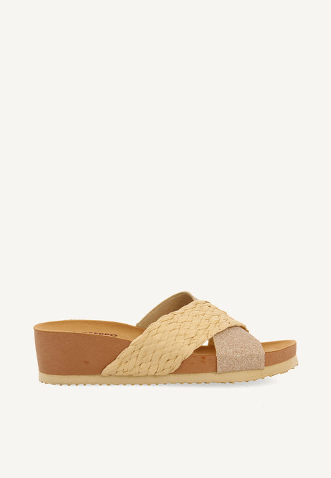 WEDGE SANDALS WITH NATURAL COLOR STRAPS FOR WOMEN GOULDS