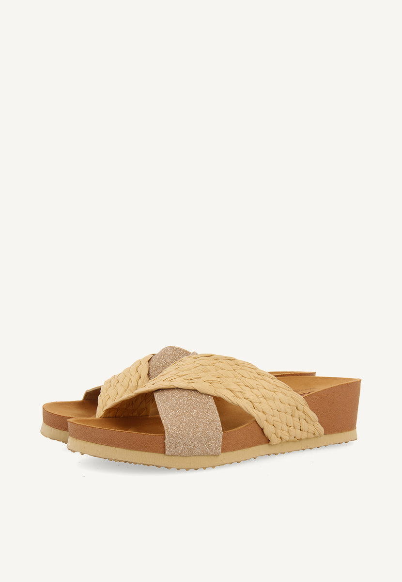 WEDGE SANDALS WITH NATURAL COLOR STRAPS FOR WOMEN GOULDS