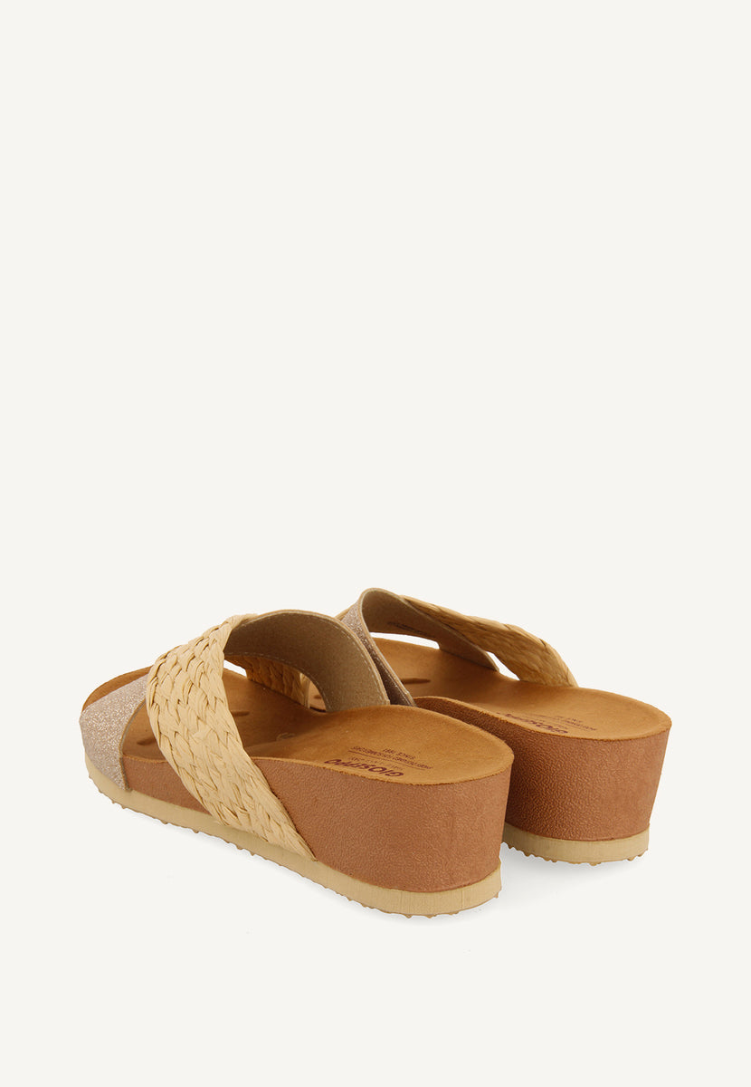 WEDGE SANDALS WITH NATURAL COLOR STRAPS FOR WOMEN GOULDS