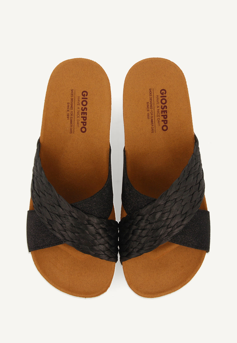 WEDGE SANDALS WITH BLACK STRAPS FOR WOMEN GOULDS