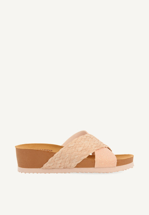 WEDGE SANDALS WITH PINK STRAPS FOR WOMEN GOULDS