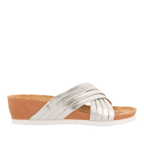 WEDGE SANDALS WITH SILVER STRAPS FOR WOMEN BREAGE