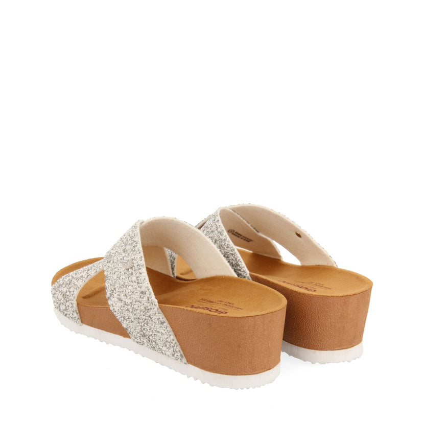WOMEN'S GEARHART SANDALS WITH METALLIC STRAPS AND WEDGE