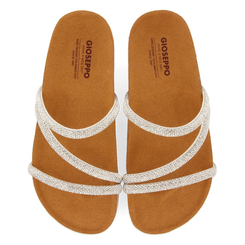 WEDGE SANDALS WITH SILVER RHINESTONE STRAPS FOR WOMEN BENCOVAC