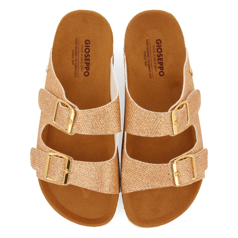 SANDALIAS CON CUÑA TIPO BIO Y TIRAS DORADAS PARA MUJER MARGATE