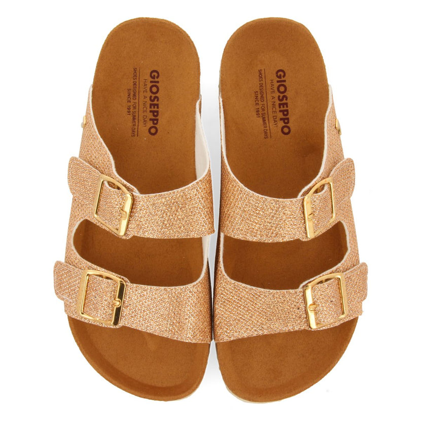 SANDALIAS CON CUÑA TIPO BIO Y TIRAS DORADAS PARA MUJER MARGATE