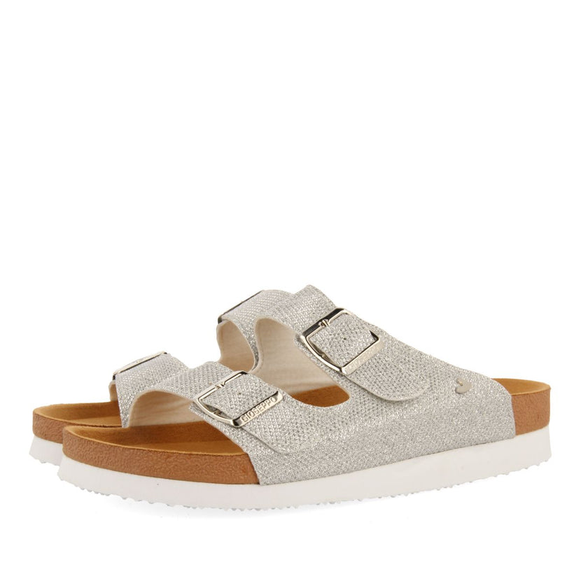 SANDALIAS CON CUÑA TIPO BIO Y TIRAS PLATEADAS PARA MUJER MARGATE
