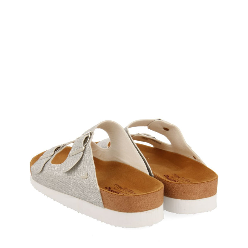SANDALIAS CON CUÑA TIPO BIO Y TIRAS PLATEADAS PARA MUJER MARGATE