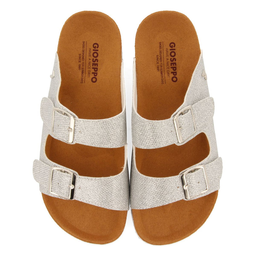 SANDALIAS CON CUÑA TIPO BIO Y TIRAS PLATEADAS PARA MUJER MARGATE