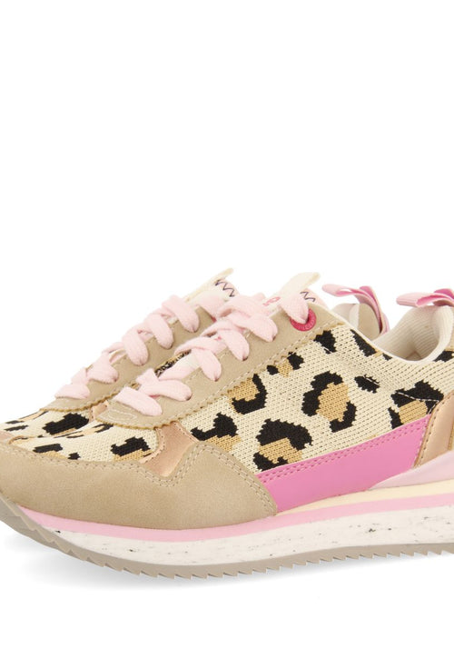 SNEAKERS CON ESTAMPADO ANIMAL Y DETALLES EN ROSA PARA NIÑA Y NIÑO IVES