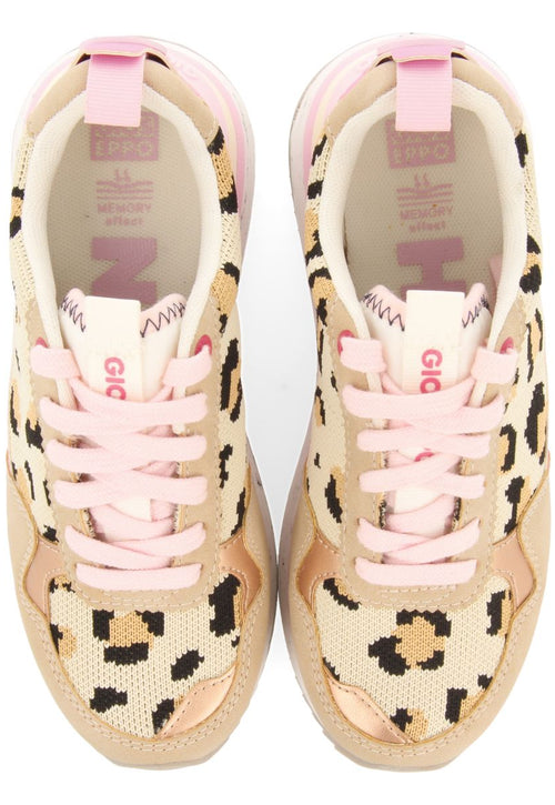SNEAKERS CON ESTAMPADO ANIMAL Y DETALLES EN ROSA PARA NIÑA Y NIÑO IVES