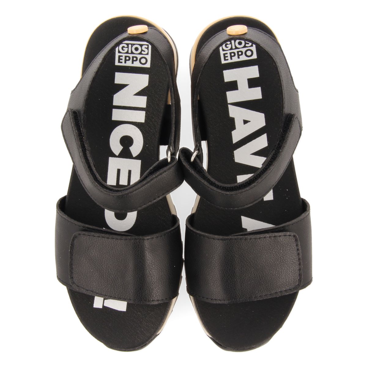 SANDALIAS DEPORTIVAS NEGRAS CON DETALLE EN AMARILLO PARA NIÑA Y NIÑO LOOE