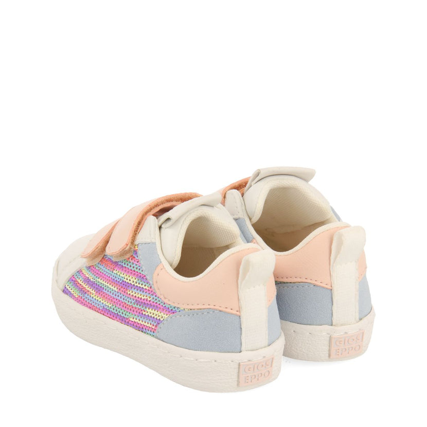 SNEAKERS BLANCAS CON LENTEJUELAS MULTICOLOR PARA NIÑA Y NIÑO GLENVAR