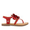 SANDALES ROUGES EN CUIR DE STYLE GREC AVEC ORNEMENT DE FLEURS POUR FILLE ET GARÇON SUKE 