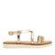 GOLDEN LEATHER SANDALS WITH BRAIDING, GLITTER AND METALLIC ACCENTS FOR GIRL AND BOY MERRILL