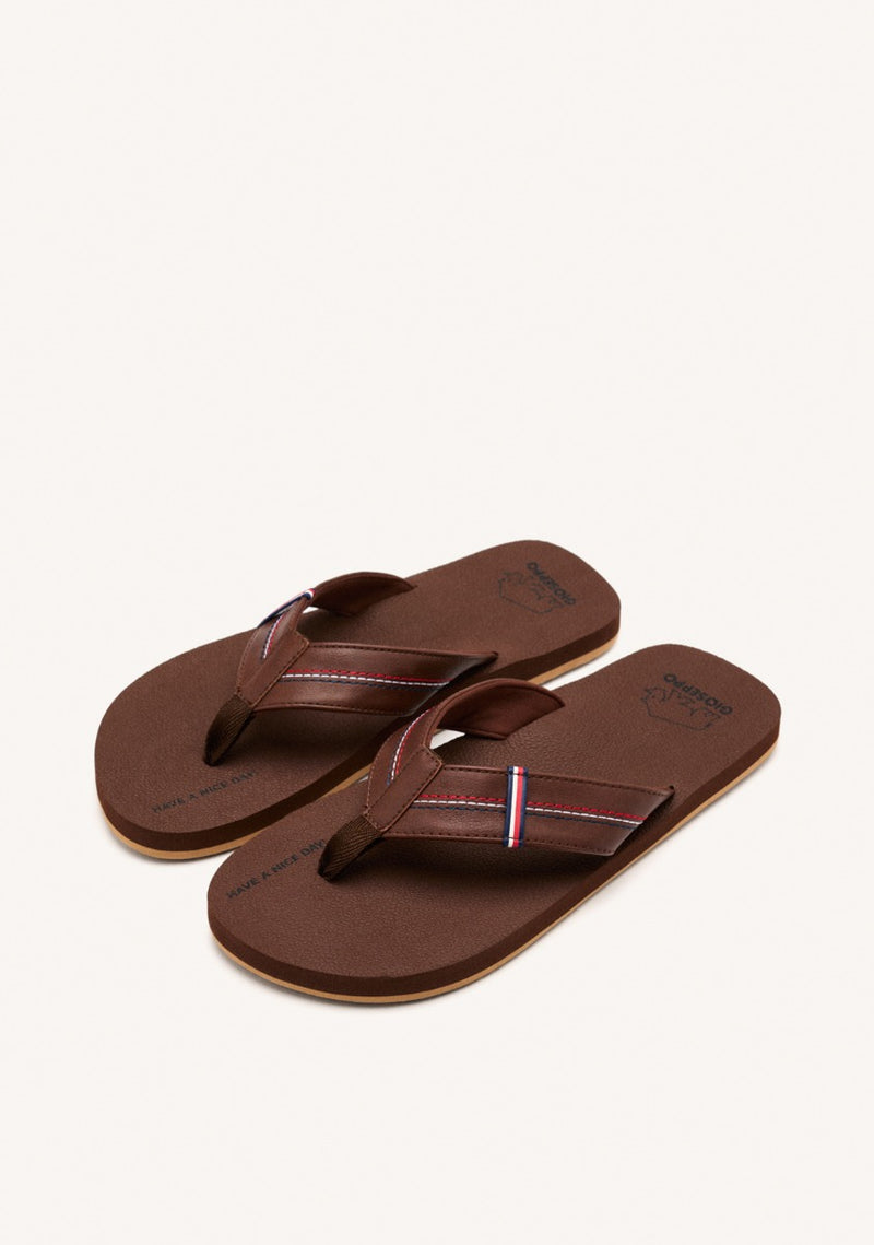 CHANCLAS MARRONES CON DETALLES DE COLORES PARA HOMBRE CUTLER