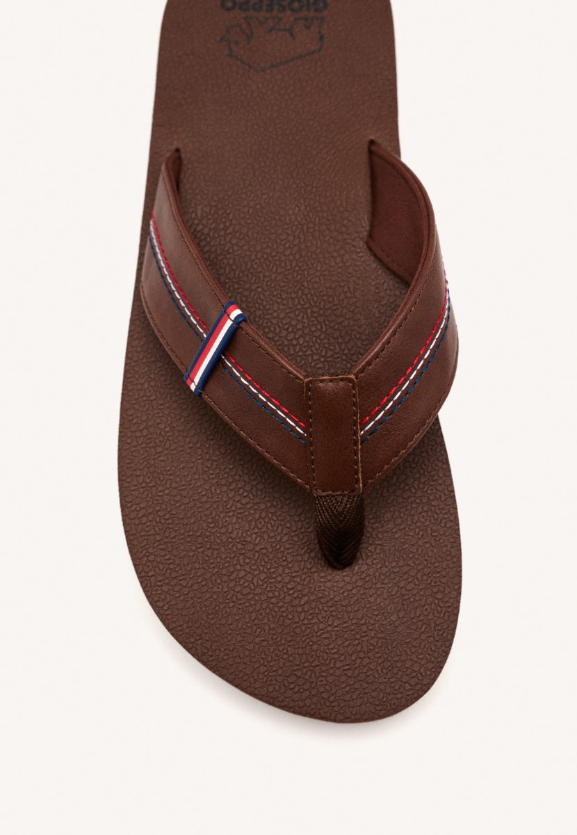 CHANCLAS MARRONES CON DETALLES DE COLORES PARA HOMBRE CUTLER
