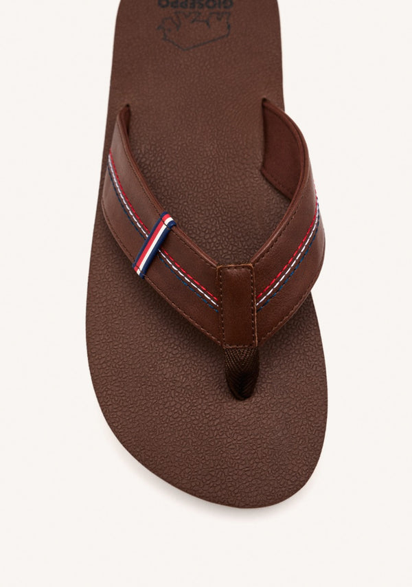 CHANCLAS MARRONES CON DETALLES DE COLORES PARA HOMBRE CUTLER