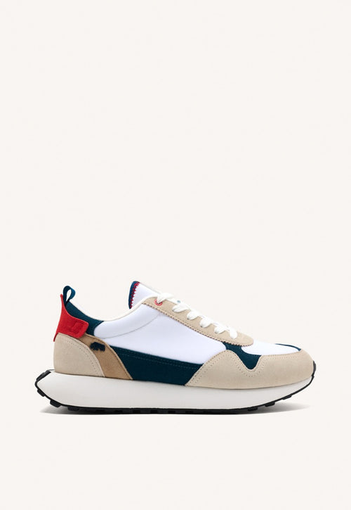 WHITE SNEAKERS WITH COLOR CONTRASTS FOR MEN ZENNOR