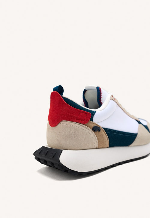 WHITE SNEAKERS WITH COLOR CONTRASTS FOR MEN ZENNOR
