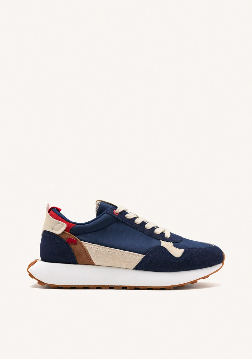 NAVY BLUE SNEAKERS WITH COLOR CONTRASTS FOR MEN ZENNOR