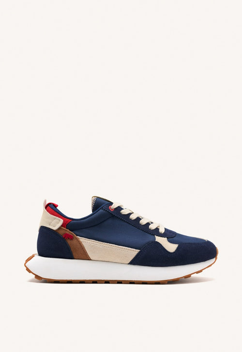 NAVY BLUE SNEAKERS WITH COLOR CONTRASTS FOR MEN ZENNOR