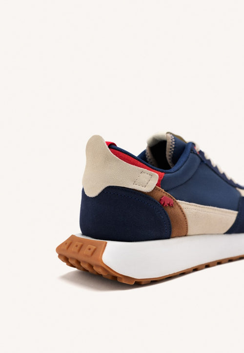 NAVY BLUE SNEAKERS WITH COLOR CONTRASTS FOR MEN ZENNOR
