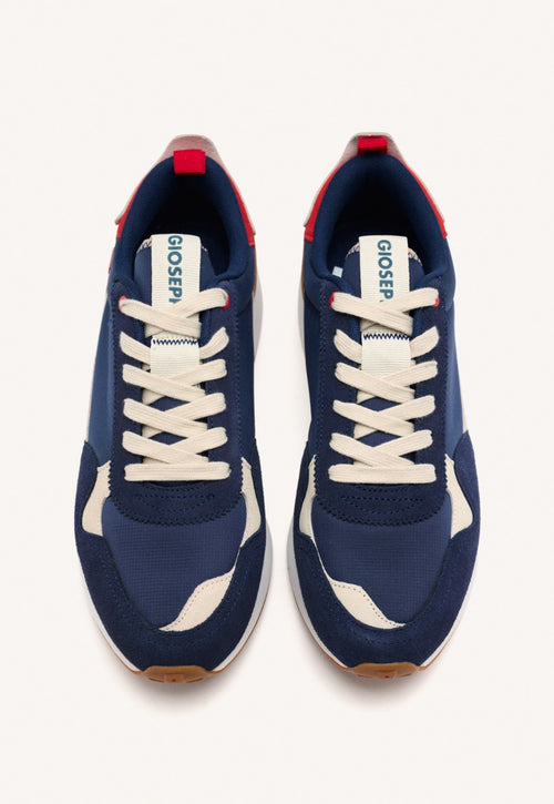 NAVY BLUE SNEAKERS WITH COLOR CONTRASTS FOR MEN ZENNOR