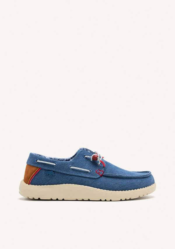 MOCASINES COLOR AZUL MARINO ESTILO NÁUTICOS CON DETALLES DE COLORES PARA HOMBRE SULT