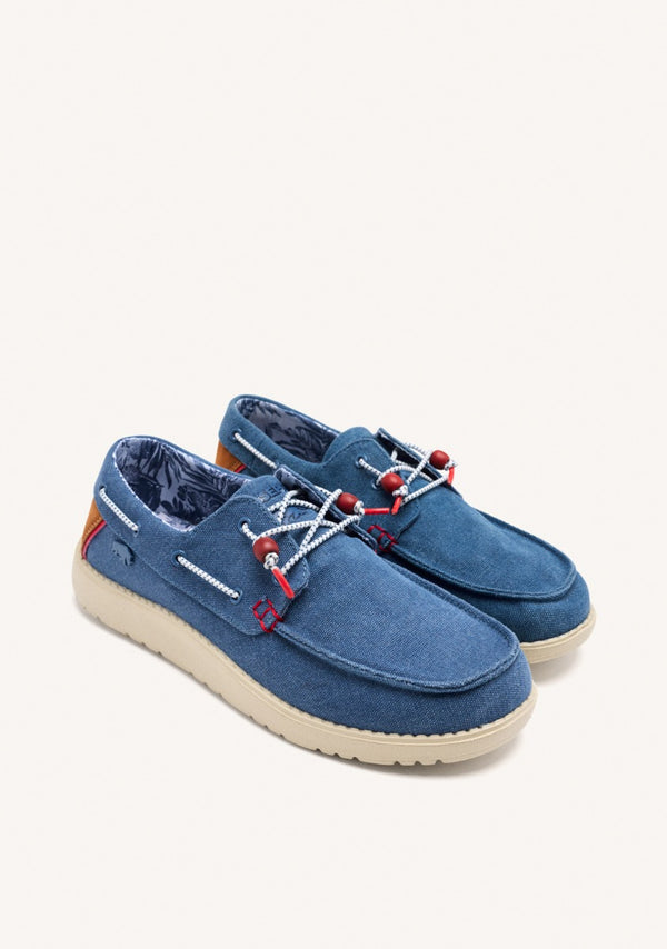MOCASINES COLOR AZUL MARINO ESTILO NÁUTICOS CON DETALLES DE COLORES PARA HOMBRE SULT