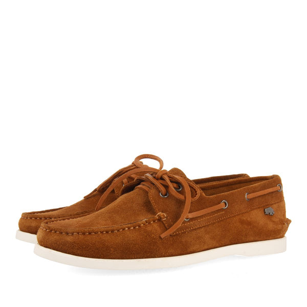 BROWN LEATHER MOCCASINS NÁUTICOS STYLE FOR MEN TRUNO