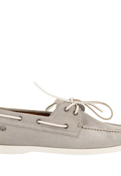 MOCASSINS GRIS EN CUIR STYLE NAUTIQUE POUR HOMME TRUNO