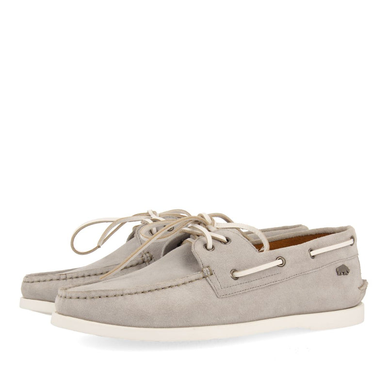 MOCASINES GRISES DE PIEL ESTILO NÁUTICOS PARA HOMBRE TRUNO