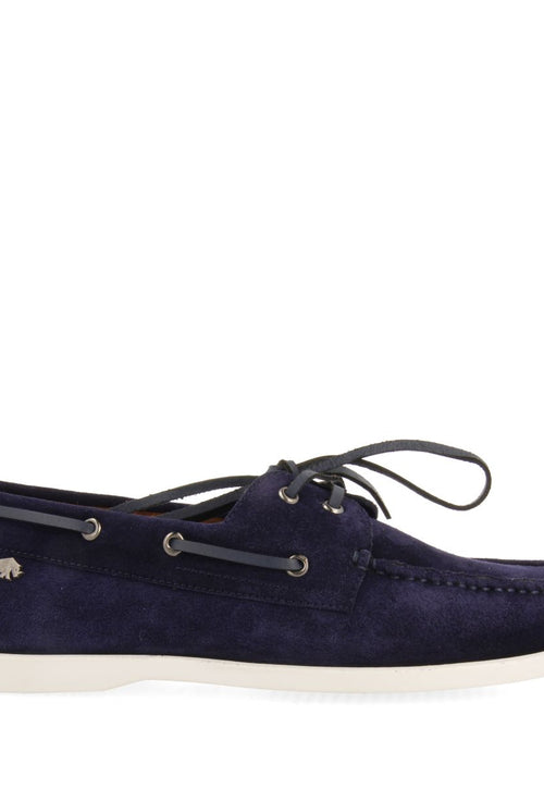 MOCASSINS EN CUIR DE COULEUR BLEU MARINE DE STYLE NAUTIQUE POUR HOMME TRUNO