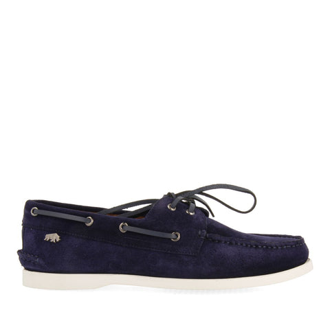 MOCASSINS EN CUIR DE COULEUR BLEU MARINE DE STYLE NAUTIQUE POUR HOMME TRUNO