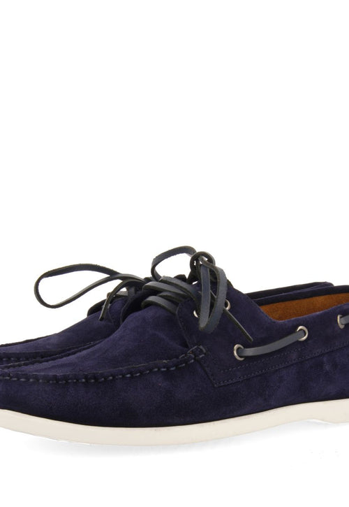 MOCASSINS EN CUIR DE COULEUR BLEU MARINE DE STYLE NAUTIQUE POUR HOMME TRUNO