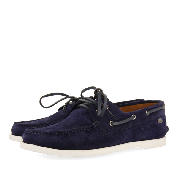 MOCASINES COLOR AZUL MARINO DE PIEL ESTILO NÁUTICOS PARA HOMBRE TRUNO