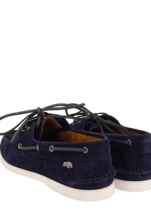 MOCASSINS EN CUIR DE COULEUR BLEU MARINE DE STYLE NAUTIQUE POUR HOMME TRUNO