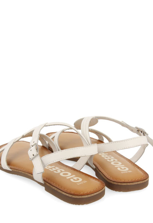 SANDALIAS DE PIEL BLANCAS DE TIRAS CRUZADAS PARA MUJER ELBASAN