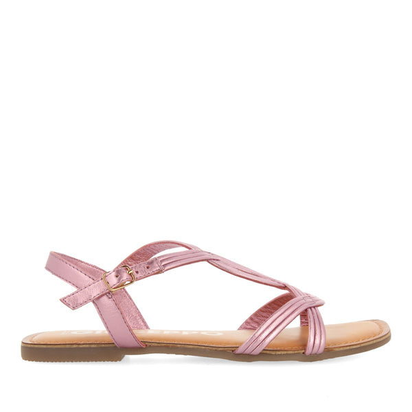 SANDALIAS DE PIEL ROSA DE TIRAS CRUZADAS PARA MUJER ELBASAN