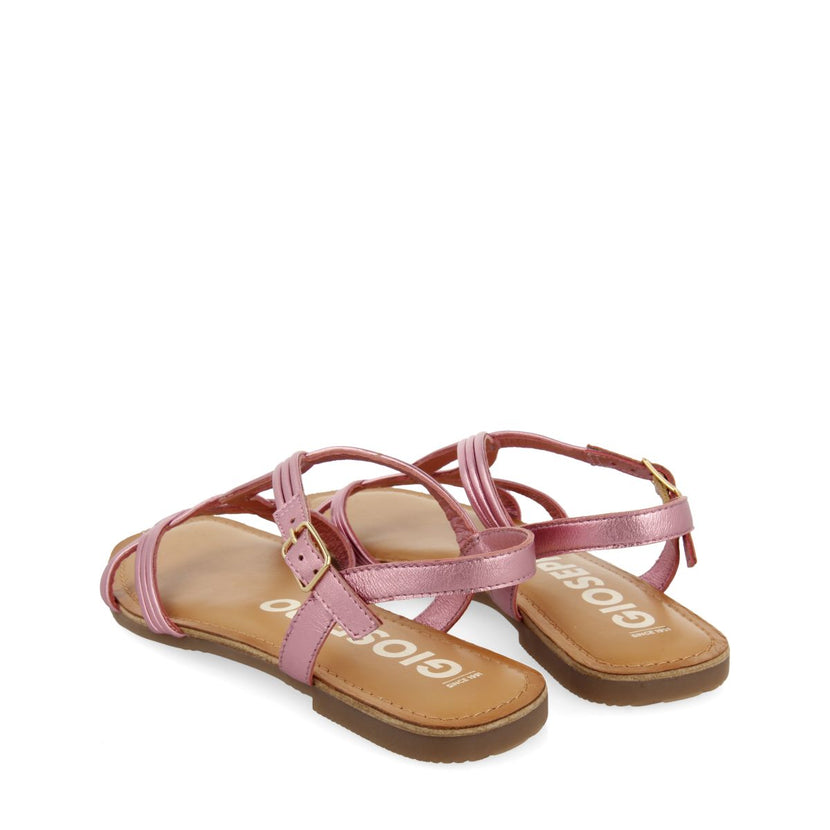 SANDALIAS DE PIEL ROSA DE TIRAS CRUZADAS PARA MUJER ELBASAN
