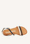 SANDALIAS DE PIEL CON TIRAS NEGRAS Y METALIZADAS PARA MUJER BARGEME