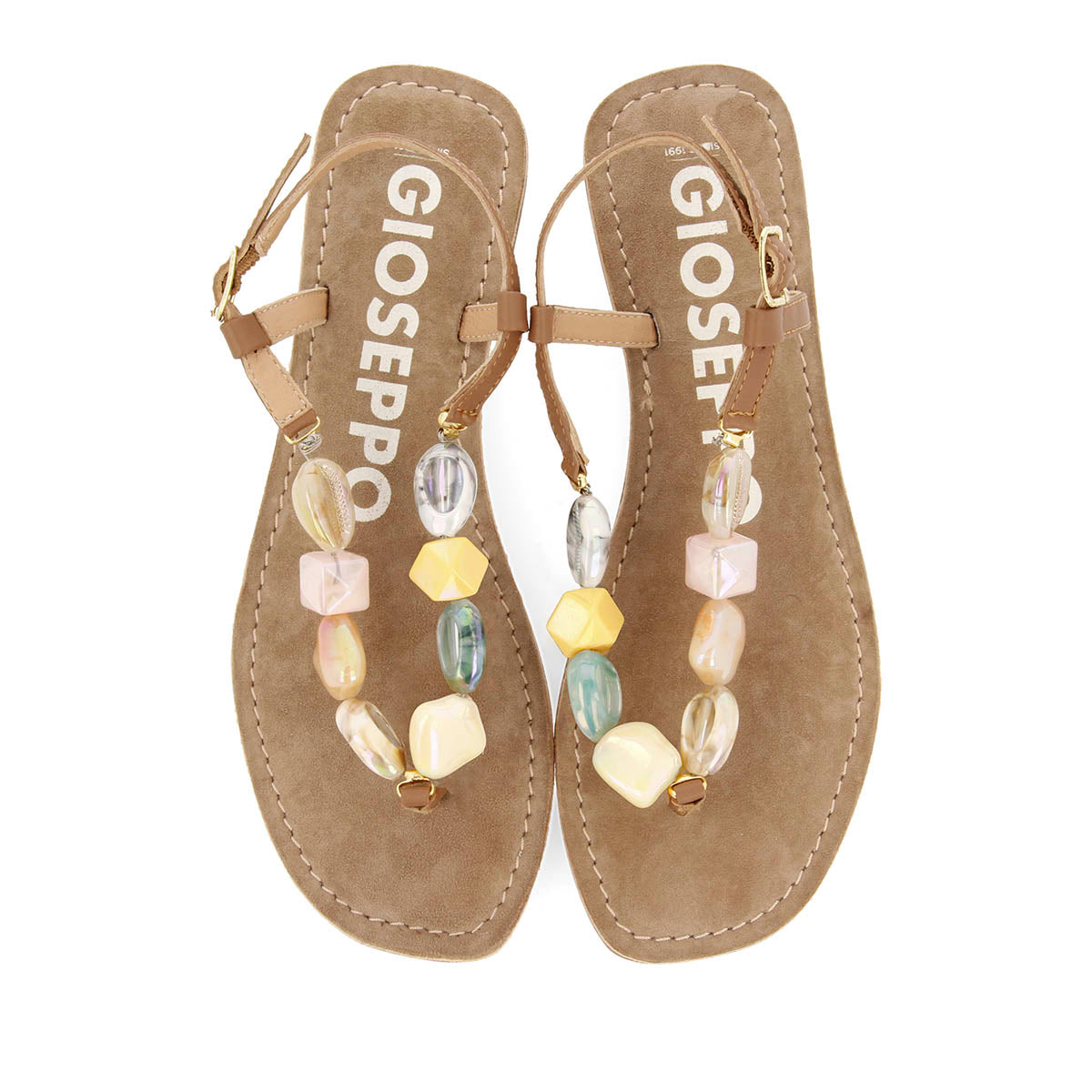 SANDALIAS CUERO CON PIEDRAS MULTICOLOR PARA MUJER KARLOVAC