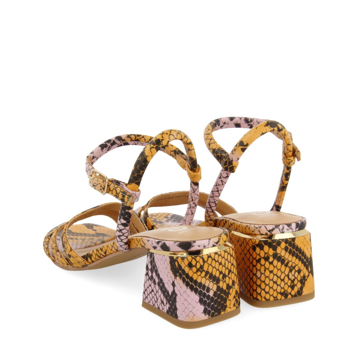 SANDALIAS DE TACÓN DE PIEL CON PRINT ANIMAL MULTICOLOR PARA MUJER KUTALLI