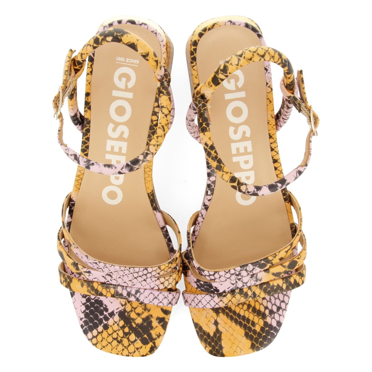 SANDALIAS DE TACÓN DE PIEL CON PRINT ANIMAL MULTICOLOR PARA MUJER KUTALLI