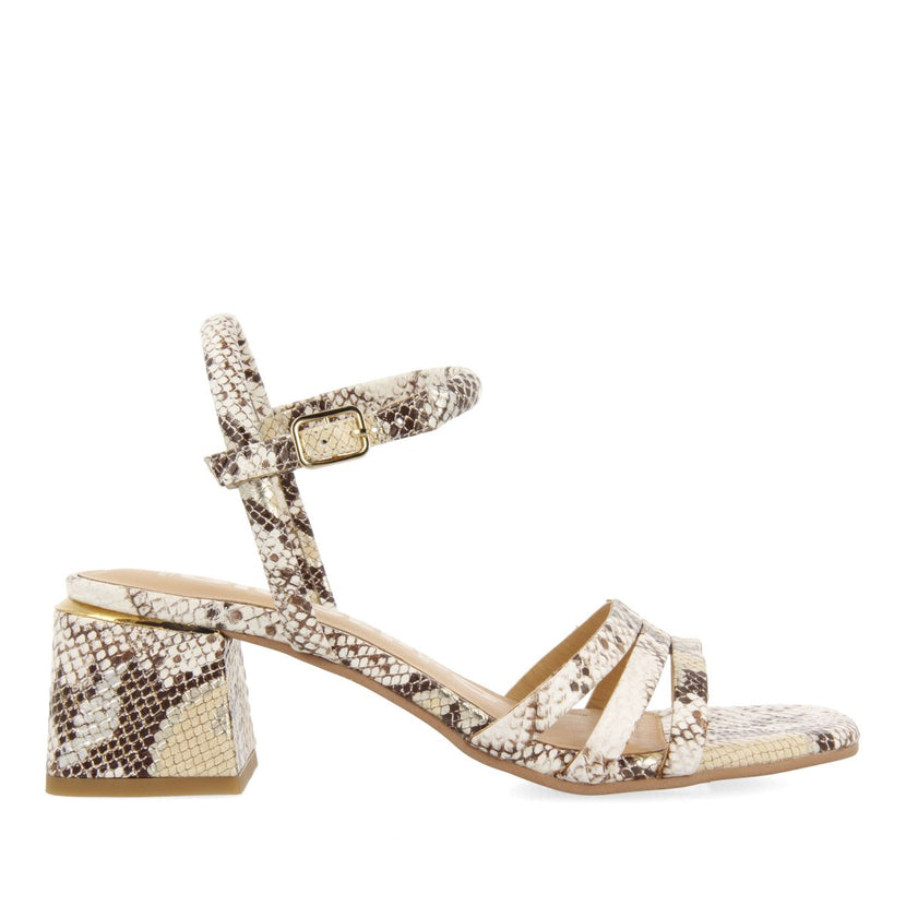 SANDALIAS DE TACÓN DE PIEL CON PRINT ANIMAL OFF-WHITE PARA MUJER KUTALLI