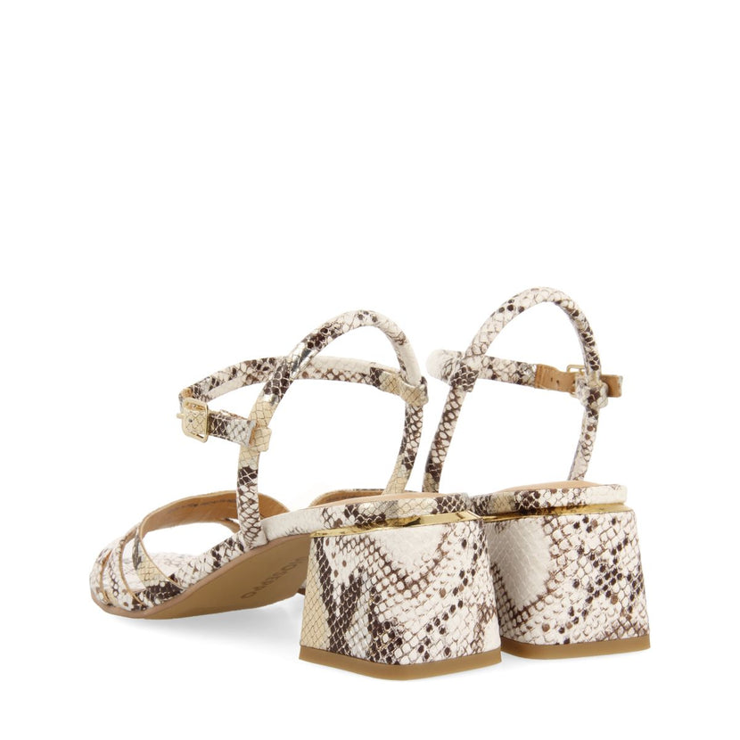 SANDALIAS DE TACÓN DE PIEL CON PRINT ANIMAL OFF-WHITE PARA MUJER KUTALLI
