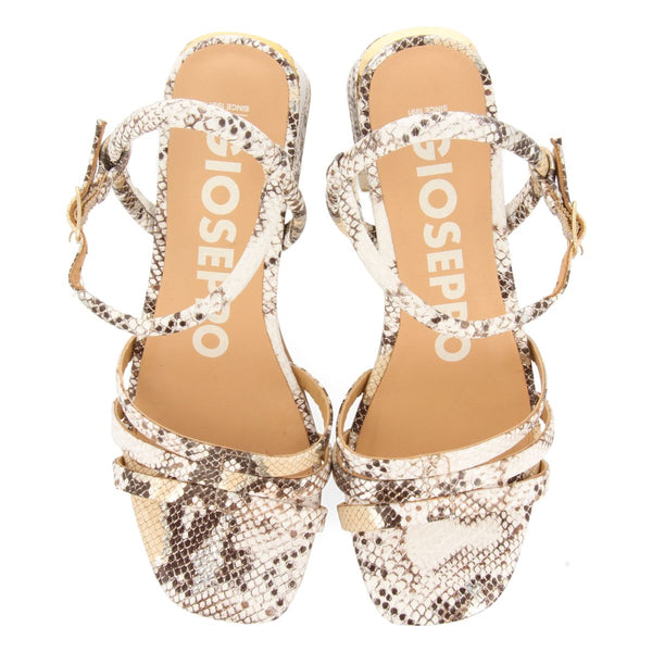 SANDALIAS DE TACÓN DE PIEL CON PRINT ANIMAL OFF-WHITE PARA MUJER KUTALLI