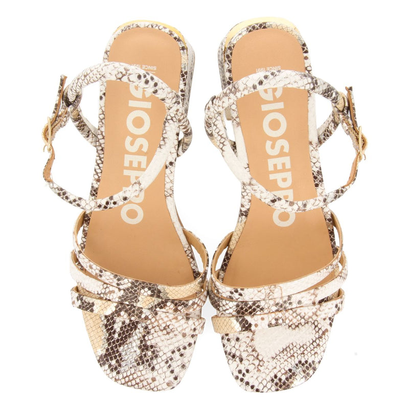SANDALIAS DE TACÓN DE PIEL CON PRINT ANIMAL OFF-WHITE PARA MUJER KUTALLI